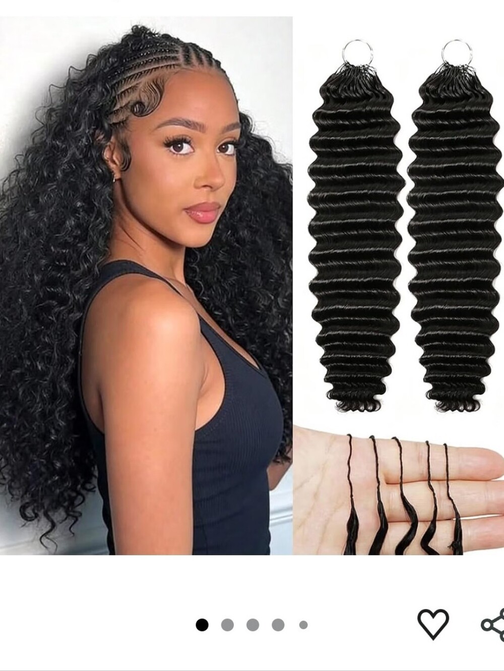Curly Crochet Human Hair-2 Packs 16 Inch 120g 100 Strands Pre-Separated Feather